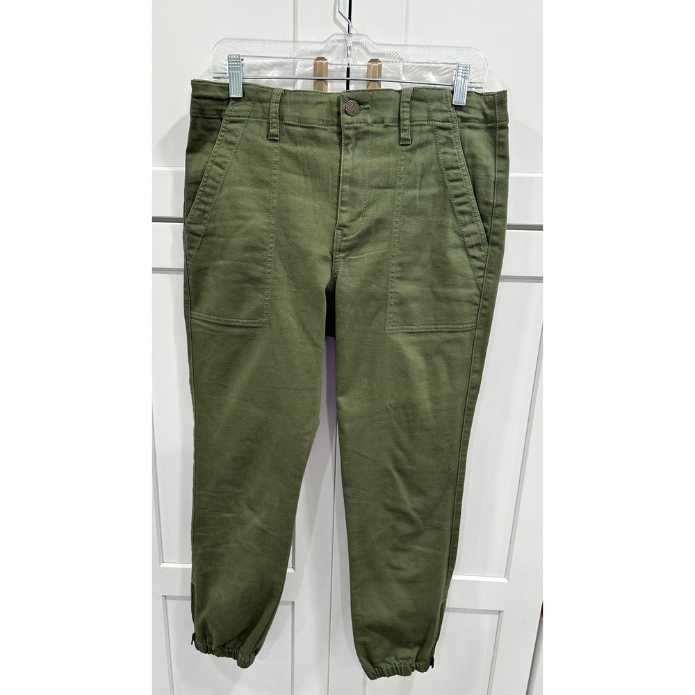 Cabi Olive Green Utility Jogger Pants‎ Size 4 Cargo Zipper Ankle